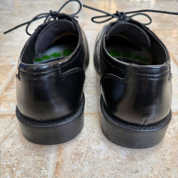 Mens Leather Oxford Dress Shoes 11.5M Black Square Toe Lace-Up Rubber Sole - Picture 9 of 12